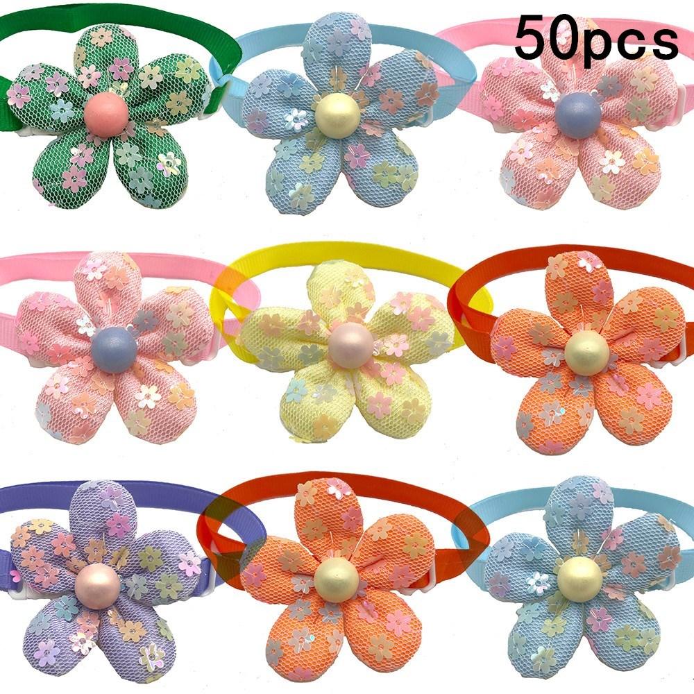 50/100pcs Pet Dog Grooming Supplies Cute Flower Style Puppy Dog Collar Bow Ties Accessories Cute Dogs Bow Tie Necktie