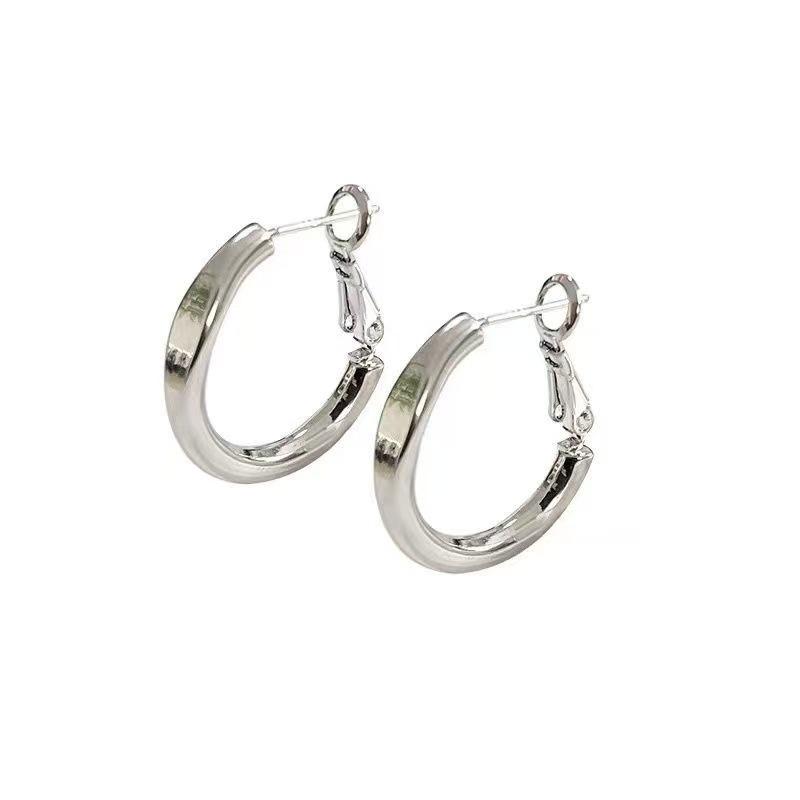 High-end Circle Earrings Women's Niche Design Earrings Temperament Ear Buckles Exquisite Elegance French Simplicity Small and Gentle