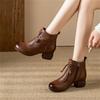 Womens Boots Autumn Winter New Retro Soft Sole Comfortable Small Leather Boot Fashion Versatile Temperament Ankle Boots Women