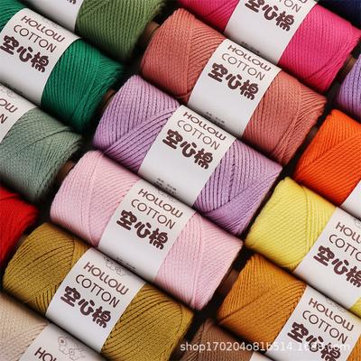 Fil de Coton Creux 2mm Cordon Rond Fil de Coton et Lin Japonais Corde Ronde Tressée DIY Sac au Crochet