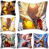 Anime For One P-Punch Mans Pillow Covers Cartoon Sofa Decorative Home Double-sided Printing Short Plush Cute Cushion Cover