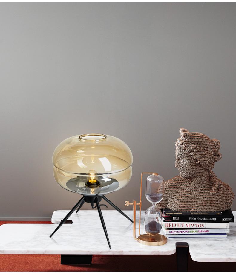 Nordic Modern Glass Table Lamp - Creative, Decorative Lighting for Living Room, Bedroom, or Bedside.