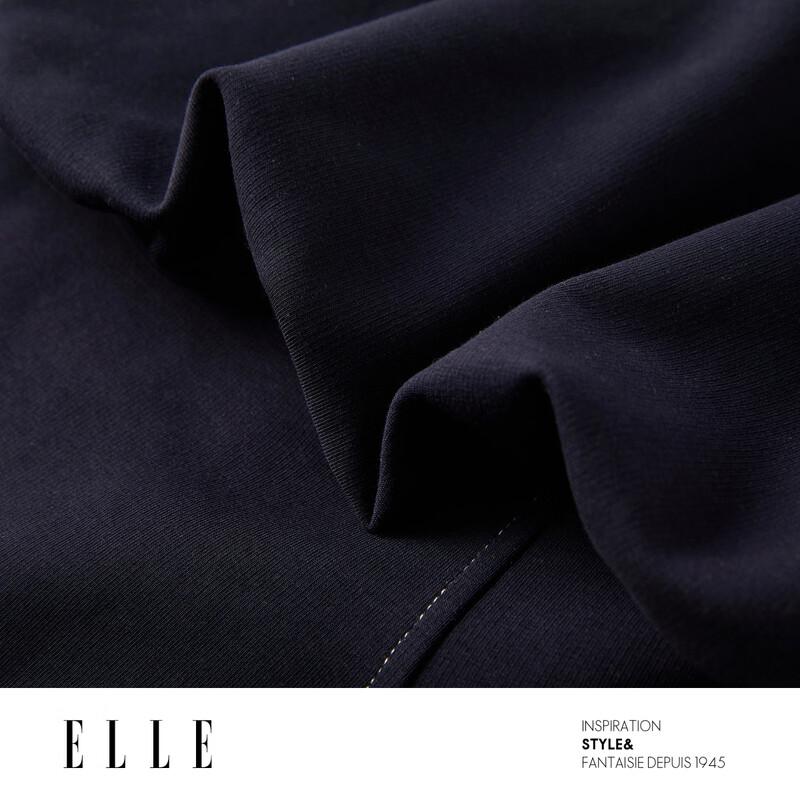 ELLE Elegant Color Block Shirt Dress