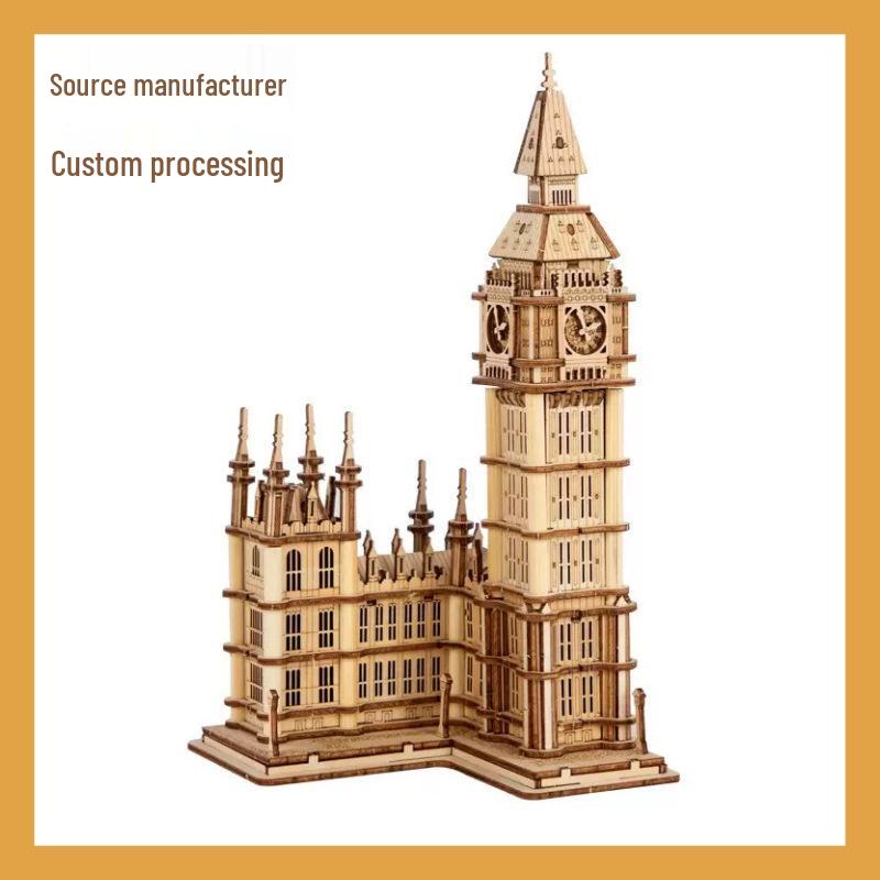 3D Деревянный пазл Биг-Бен Настольное украшение абрикосовый