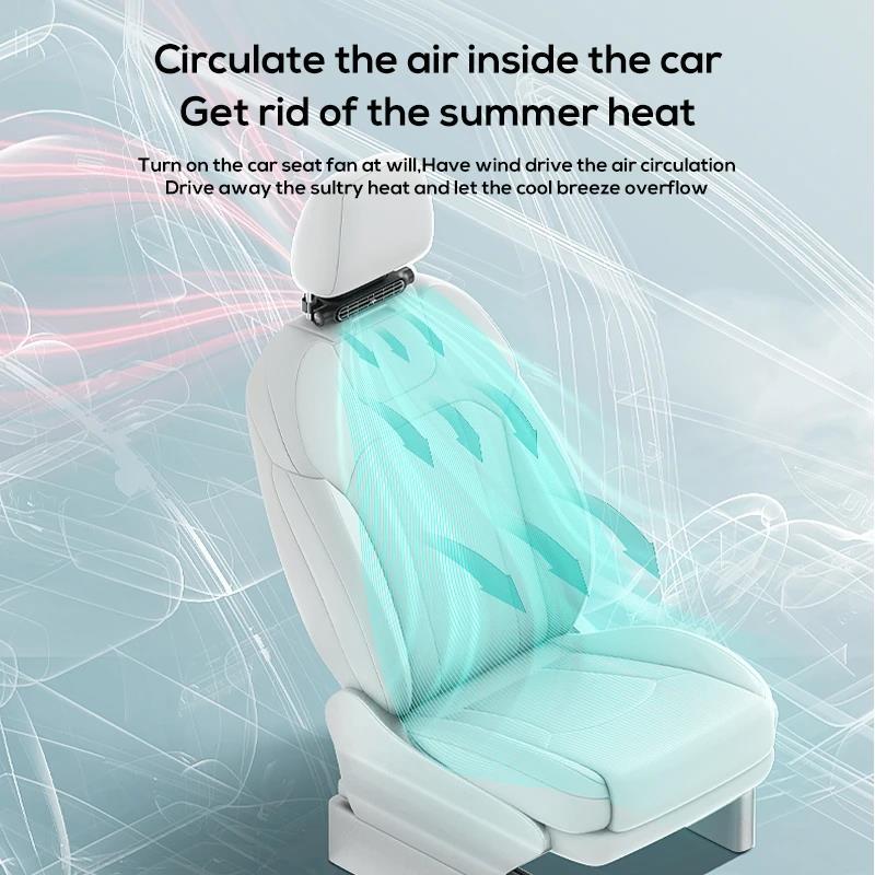 Car Seat Cooling Fan 3 Speeds Adjustable Car Seat Headrest Fan USB Powered Electric Fan Cooling Air Fan For Cars Rear Seat Heat Shields 2