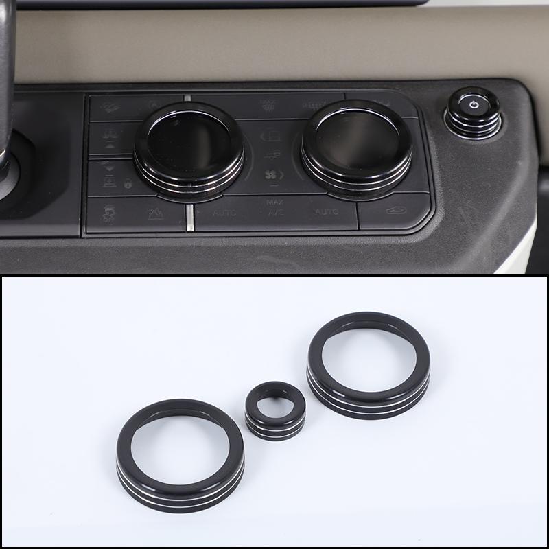 cheya Car central control air conditioner volume knob decorative cover For Land Rover Defender 110 2020+ Aluminum accessories