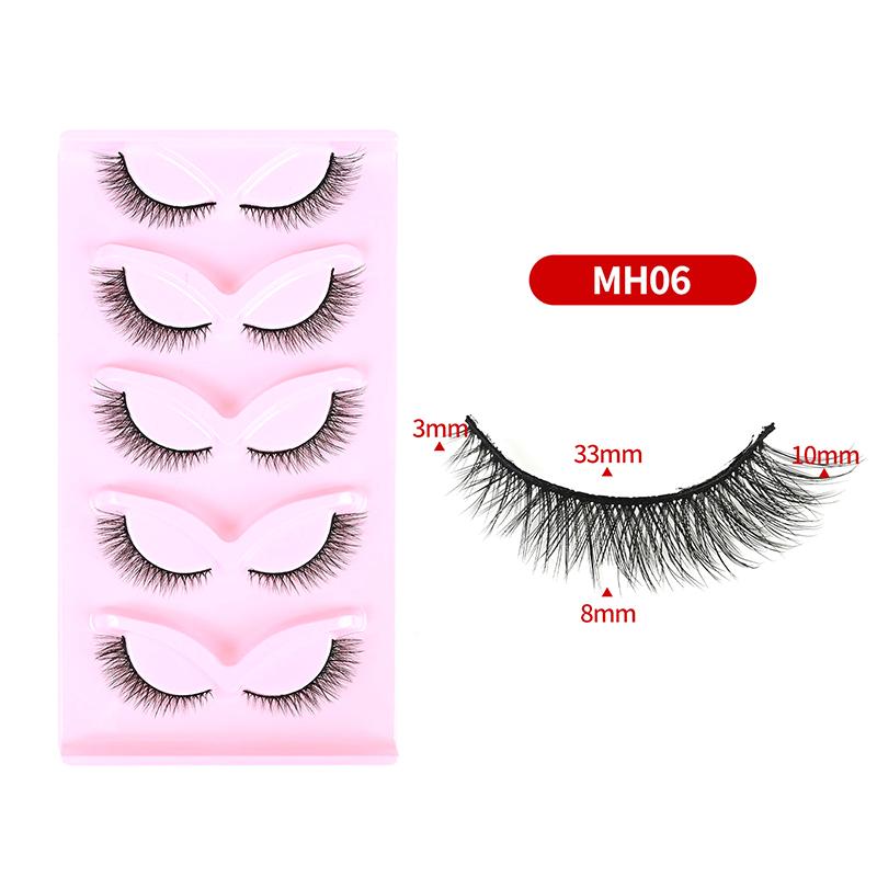 

Fake Eyelash Anime Eyelash 5 Pairs Little Devil Eyelash Natural Day Makeup Manga Eyelash Transparent Strap Eyelash