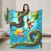 Super Warm BlanketStudents Travel Donkeyed Kongs  Throw Blanket  Flannel Bedspread For Couch Chair Funny Sofa Bed Cover