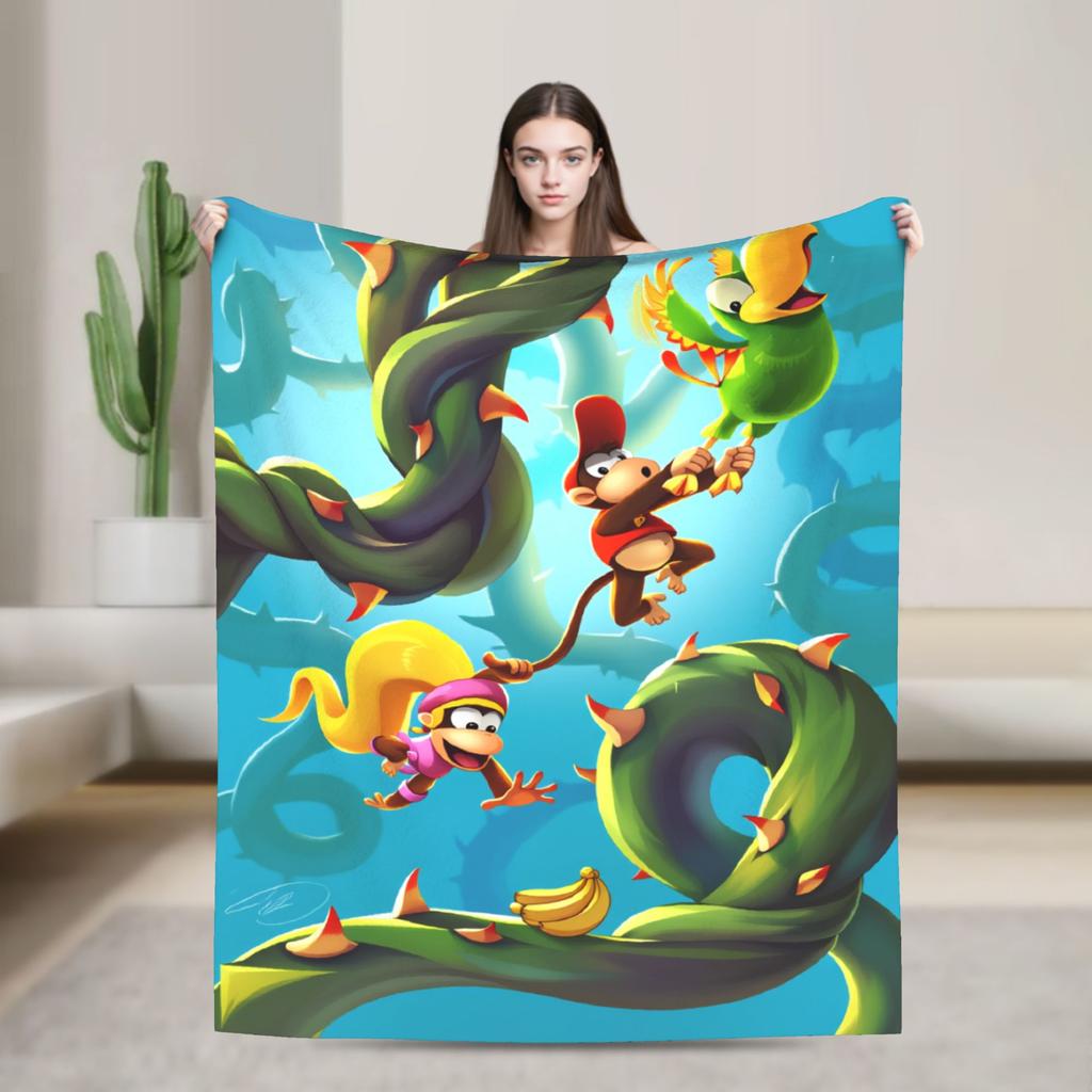 Super Warm BlanketStudents Travel Donkeyed Kongs Throw Blanket Flannel Bedspread For Couch Chair Funny Sofa Bed Cover