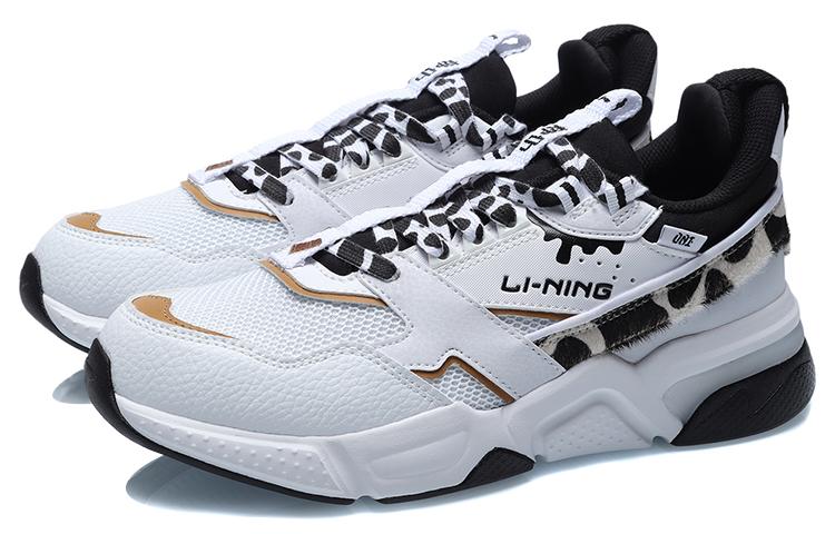 Li Ning 001 Cushioning Slip Resistant Abrasion Resistant Low top Running Shoes Women's White Black AGCR032-4