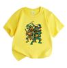 Kids Boys Girls Crew Neck Short Sleeve 100% Cotton T-Shirt, Cool Green Turtle Team Cartoon Print Casual Summer Soft Breathable Tee Tops for Children D