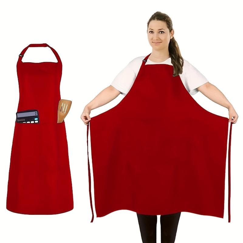 Șorț Reglabil Mărime Mare 89cm cu Buzunare Poliester Durabil Design Lung cu Pieptar, Curele Reglabile de Gât și Talie, Șorț de Bucătărie Funcțional Culoare Solidă