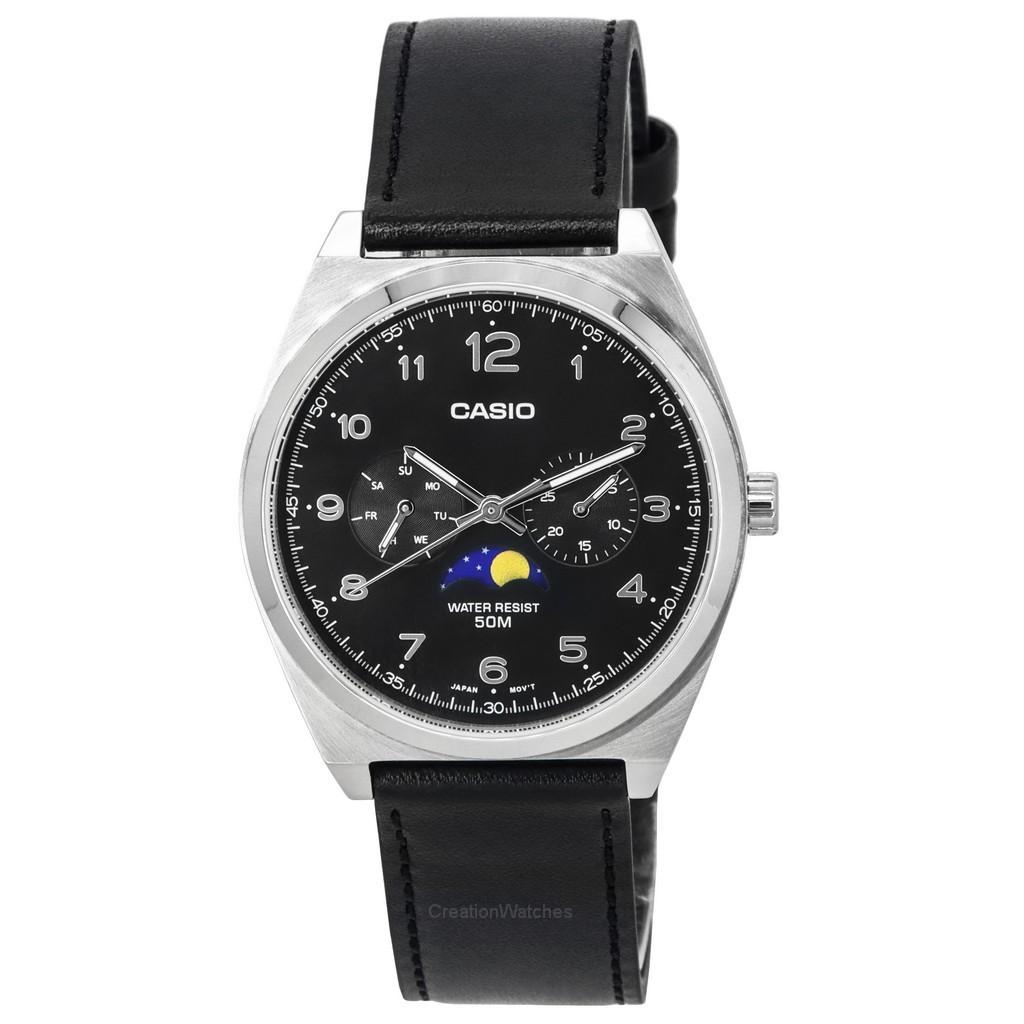 

Casio Standard Analog Фаза Луны Черный Циферблат Кожаный Ремешок Кварцевые MTP-M300L-1A MTPM300L-1 Мужские часы