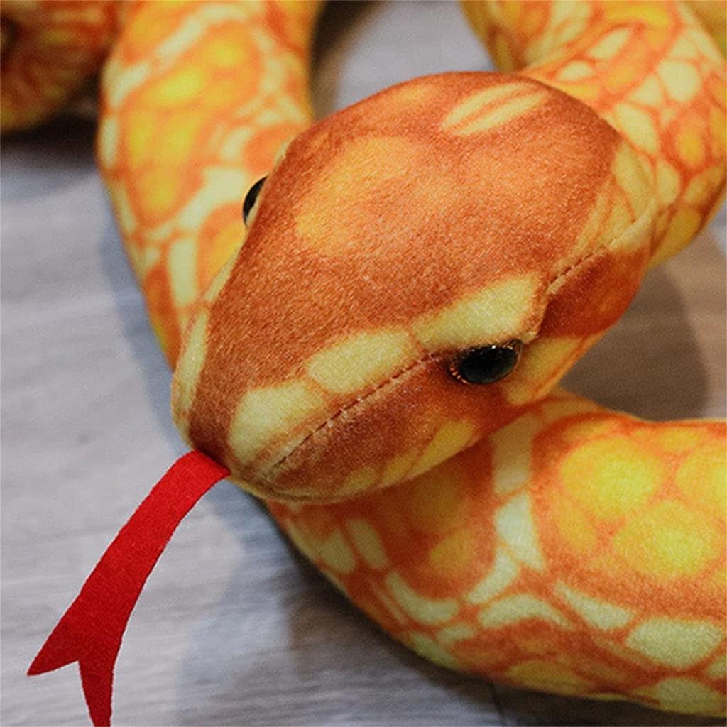 Snake Stuffed Toy Plush Animal Snake Pillow Doll Toy Lifelike Children Christmas Birthday Halloween Decoration Gift