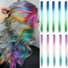 22Inch 5PC Y2K Synthetic Color Hair Extensions Straight Clip In Extension Gradient Hair Pieces Cosplay Party For Girls