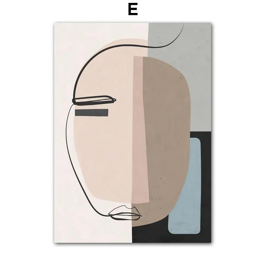 Abstract Line Woman Leaf Vase Boho Posters And Prints Canvas Painting Nordic Aesthetics Wall Art Pictures Living Room Decor