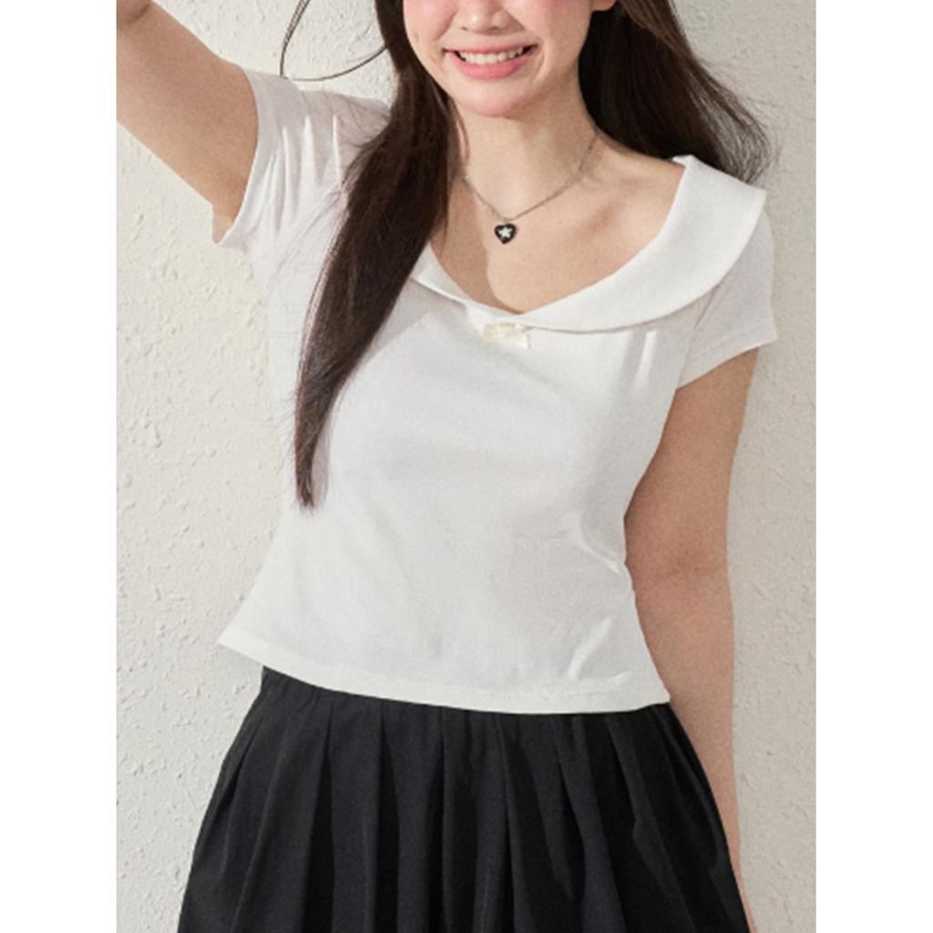 No sale #sweet age-reducing doll collar slim-fitting short-sleeved T-shirt women's summer top