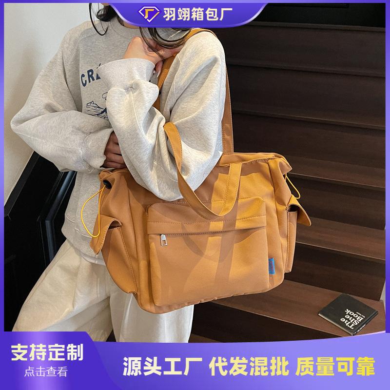 Large Capacity Bag Women's New Fashion Commuter Shoulder Armpit Bag Student Class Portable Tote Bag