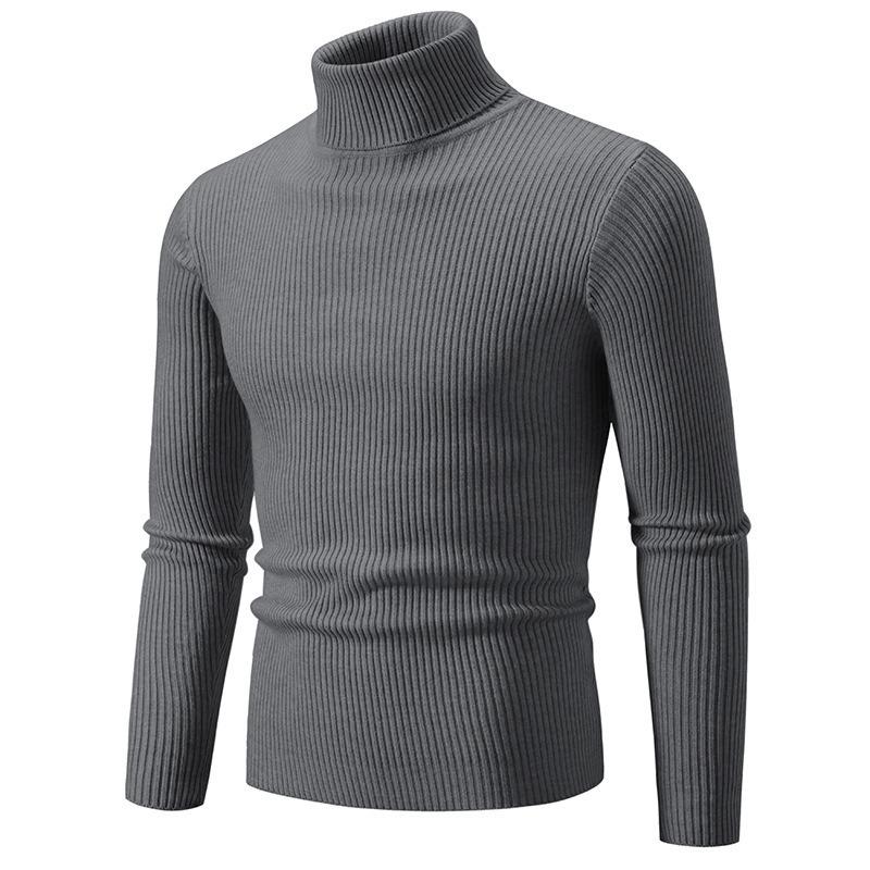 Men’s Plus Size Solid Mock Neck Pullover Knit Sweater