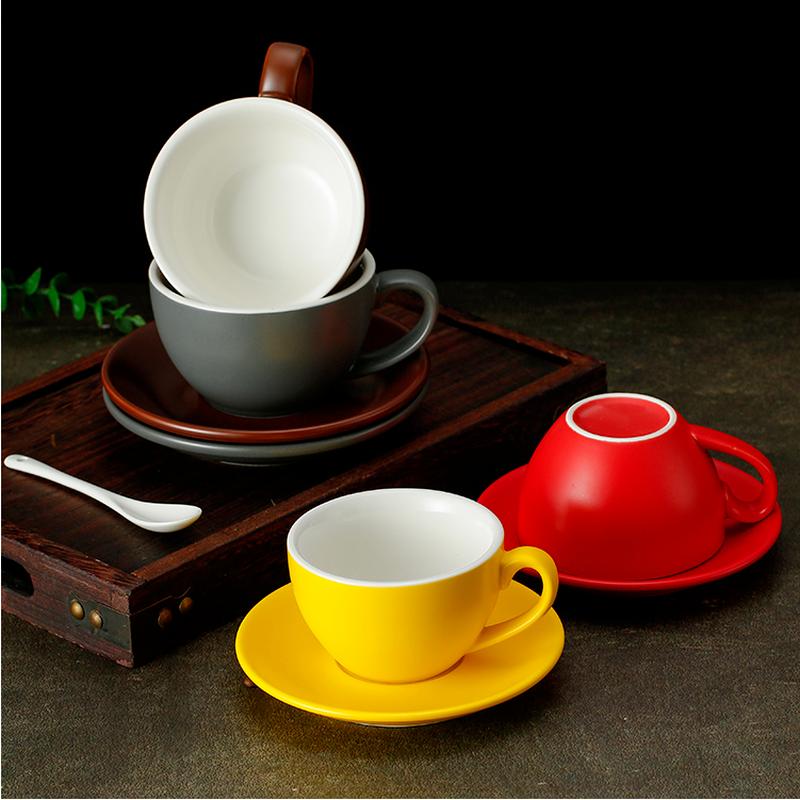 Juego de Taza y Platillo de Café de 300 ml Taza para Té con Leche Taza de Cerámica Tazas para Agua Taza de Café para Oficina Tazas para Té de la Tarde en Casa Tazas de Té Tazas de Leche