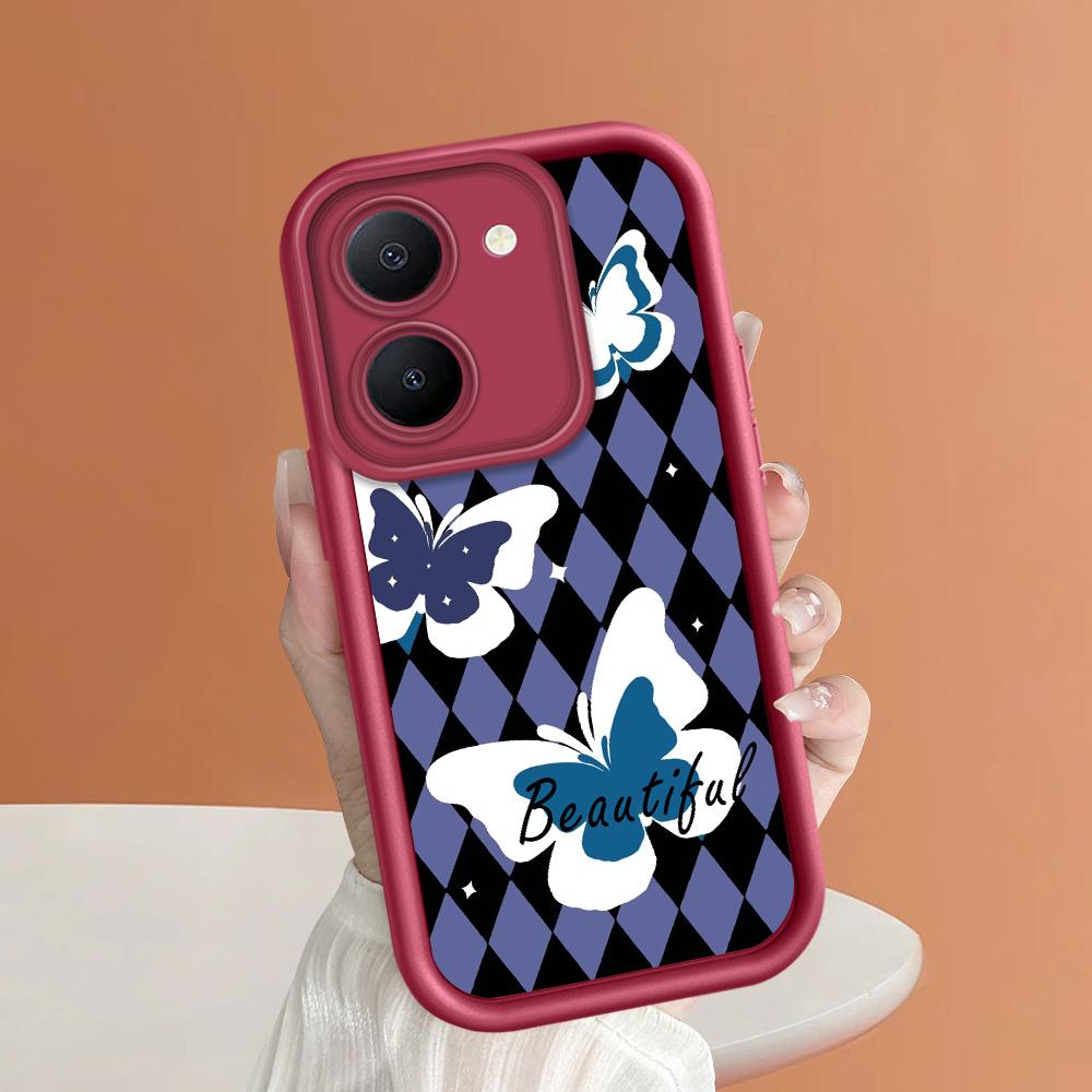 Soft Silicone Square Ladders Cartoon Pattern Full Cover Camera Protection Shockproof Case for iPhone Infinix Tecno Vivo
