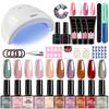 Complete Nail Gel Kit with LED Lamp, 10 Gel Polishes + 4 Builder Gels, Professional Nail Art Tools Home Set