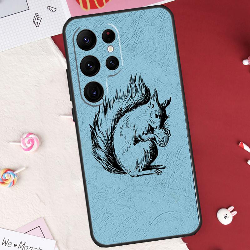 Cartoon Squirrel Case For Samsung Galaxy S26 Ultra S23 S22 S21 S20 S24 S25 Ultra S10 Plus S25 FE Cover Shell