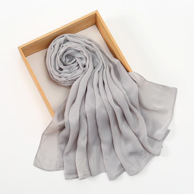 Hot-selling New Mulberry Silk Colored Diamond Versatile Women's Scarf Fashionable Long Thin Breathable Bag Head Long Scarf