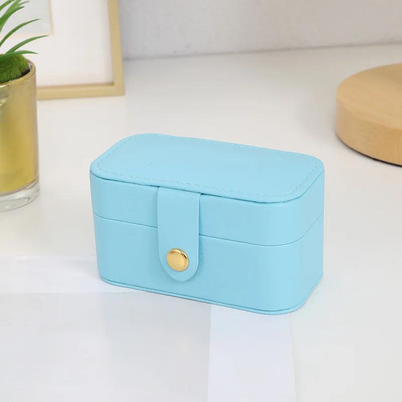 Jewelry Box Portable and Compact Business Travel Storage Box Exquisite Travel Double Layer Desktop Jewelry Box