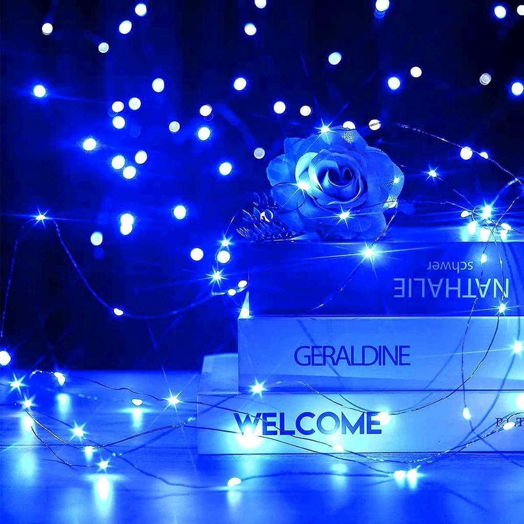 Outdoor String Lights 66ft 200LED String Lights, Waterproof Christmas Lights With Remote Control, Blue
