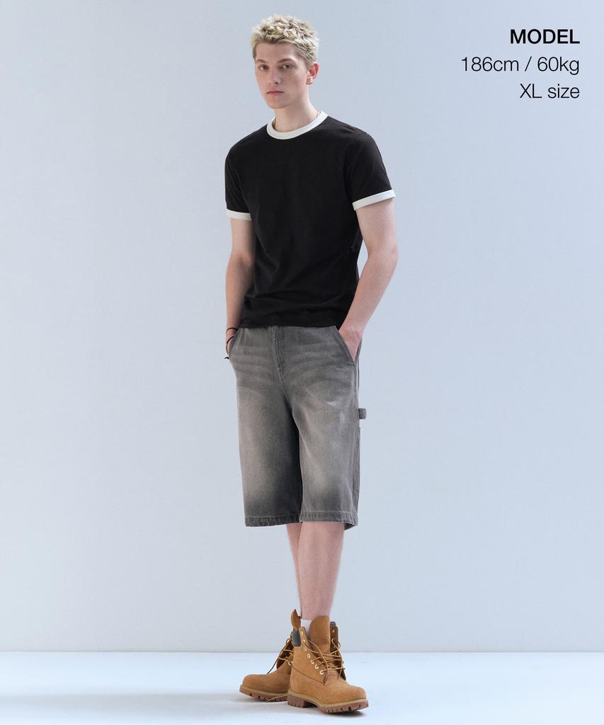 MUSINSA STANDARD Classic Ringer T-Shirt [Black]