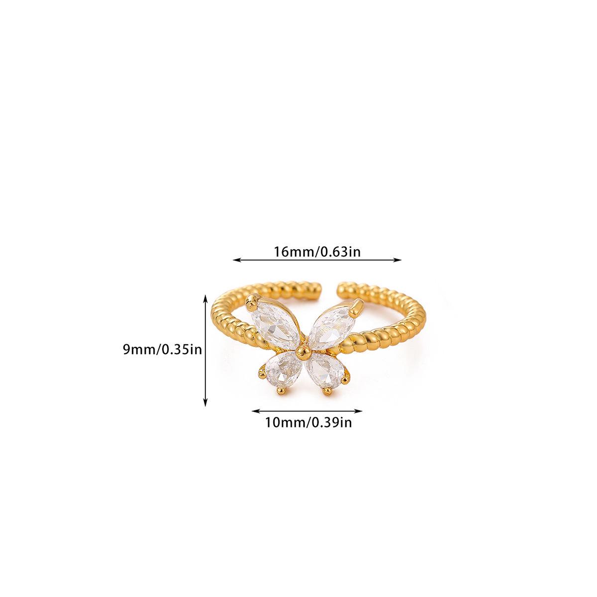 

Elegant Zircon Inlaid Open Ring for Women - Chic, Lightweight Design for Daily Wear