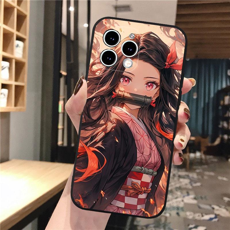 Nezuko Kamado Demon Slayer Phone Case For iphone 17 Pro Max Air 16 15 14 13 Pro Max 15 16 Pro 15Plus Shell