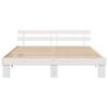White Bed Frame with Headboard 180 x 200 cm Solid Pine Wood