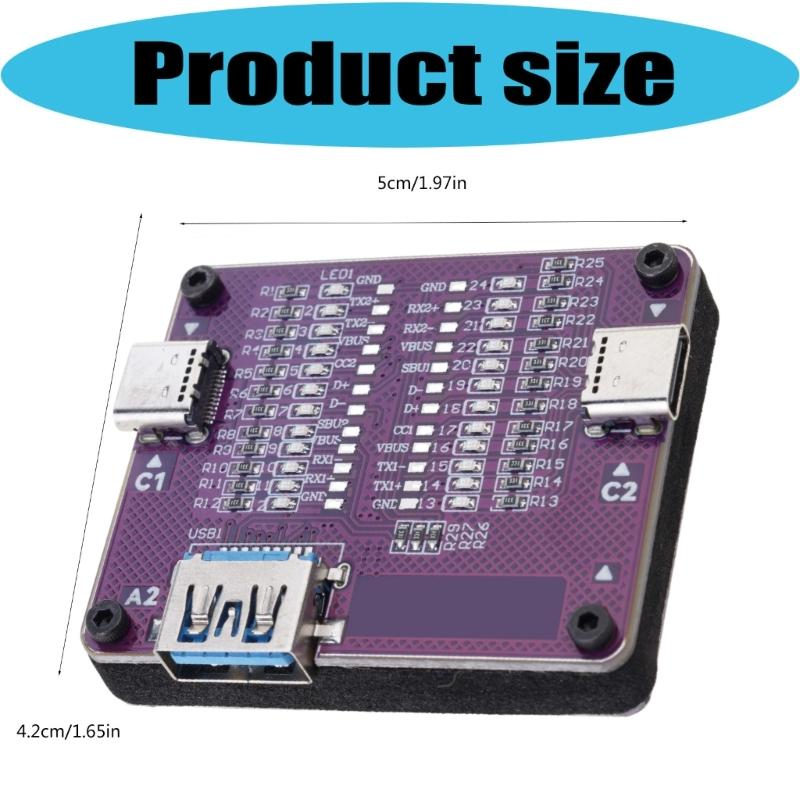 Portable USB C Cable Tester With Fault Detection Function Perfect For Testing 24Pin Type C Fast Charging Wire Checker