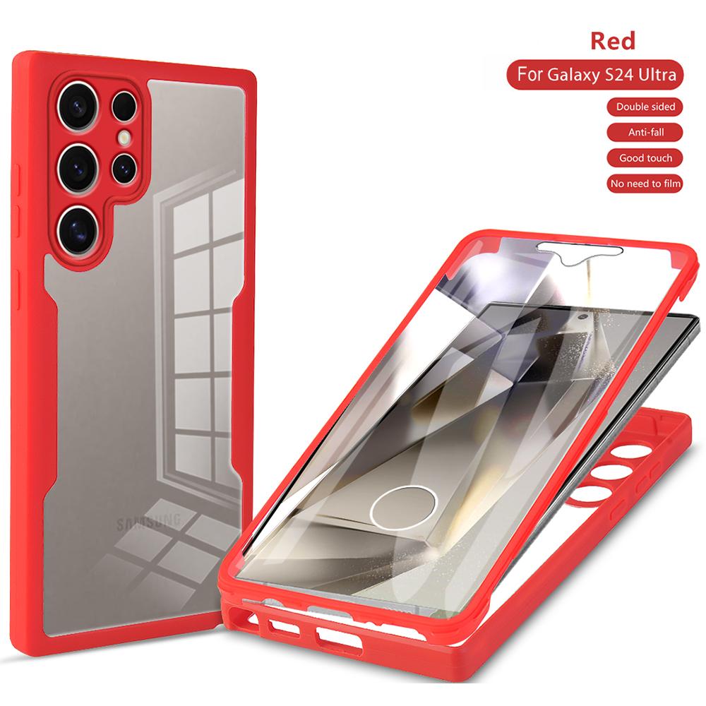 360 Full Body Protection Clear Case For Samsung S25 S24 Ultra S23 Plus S22 S21 FE A55 A35 A25 A54 A34 A14 A73 A53 Soft Cover
