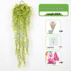 Wall-Mounted Artificial Hanging Vines with Spider Plant in Basket for Living Room Decor
