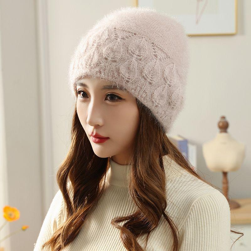 Korean Double-Layer Warm Wool Knit Hat with Velvet, All-Match Winter Fashion for Women