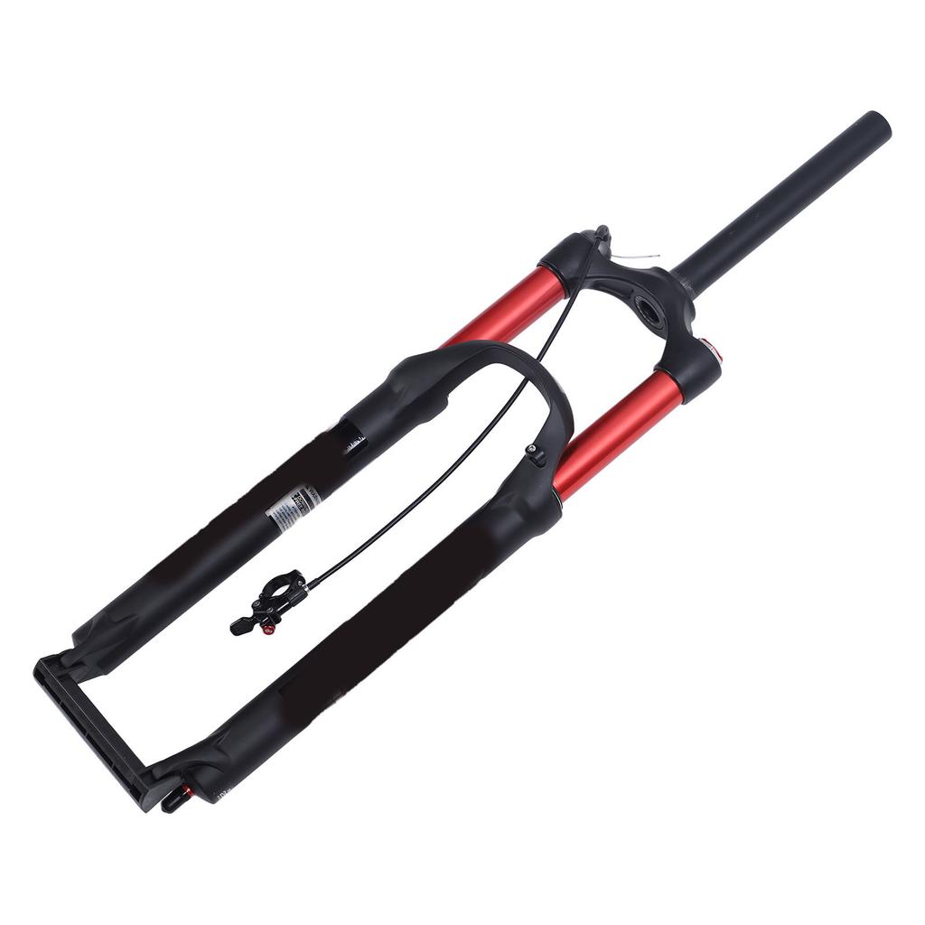 Mountain Bike Front Fork 29inch Dual Air Chamber Damping Red Straight Remote Lockout Shock Absorber Front Fork for Bike