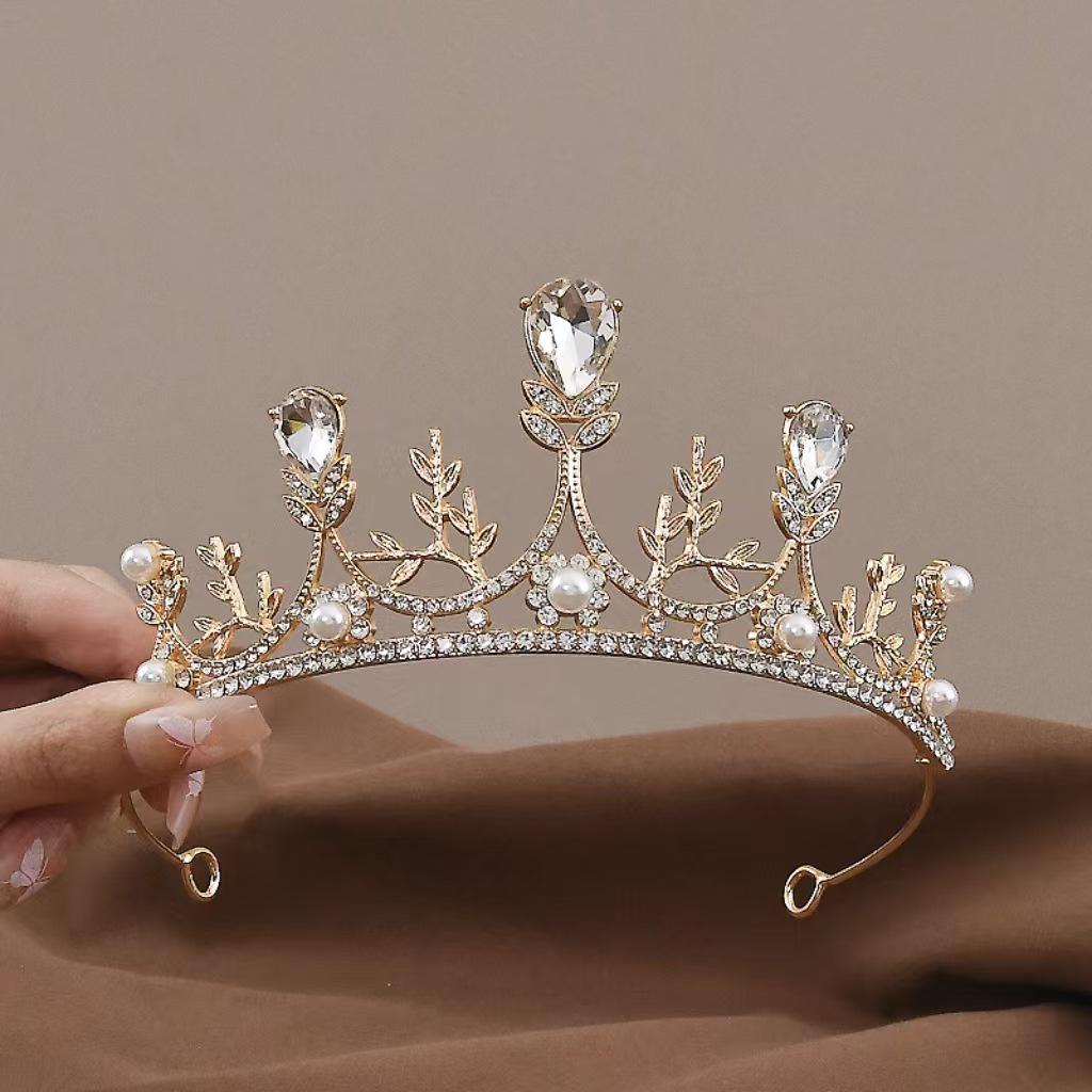 Kristallblatt-Krone Kopfschmuck für Kinder für Prinzessin, Weihnachten und Geburtstagsfeiern