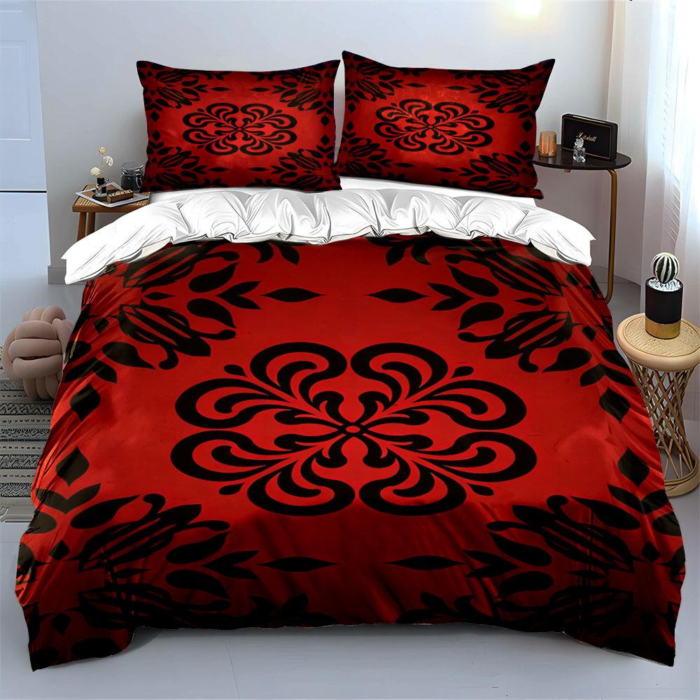 Floral-inspired black motifs. Bedding sets Duvet cover sets Duvet covers Pillowcases(1* Duvet Cover 2* Pillowcases without duvet insert)