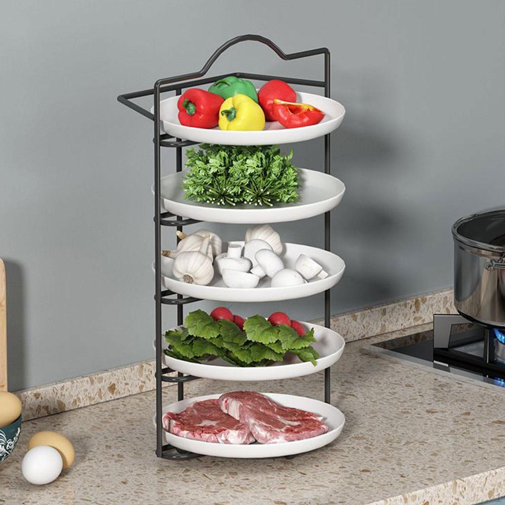 Expandable Countertop Shelves Dish Storage Rack Pot Side Stand Kitchen Shelf