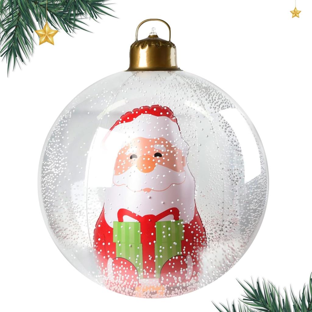 Giant Christmas Ball Santa Claus Outdoor Inflatables PVC Decorated Ball Xmas Blow Up Ball for Garden Christmas Holiday Decor