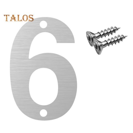 

Плавающие номера домов для наружных дверей из нержавеющей стали с металлическим адресом для почтового ящика дома или офиса 6 серебряный