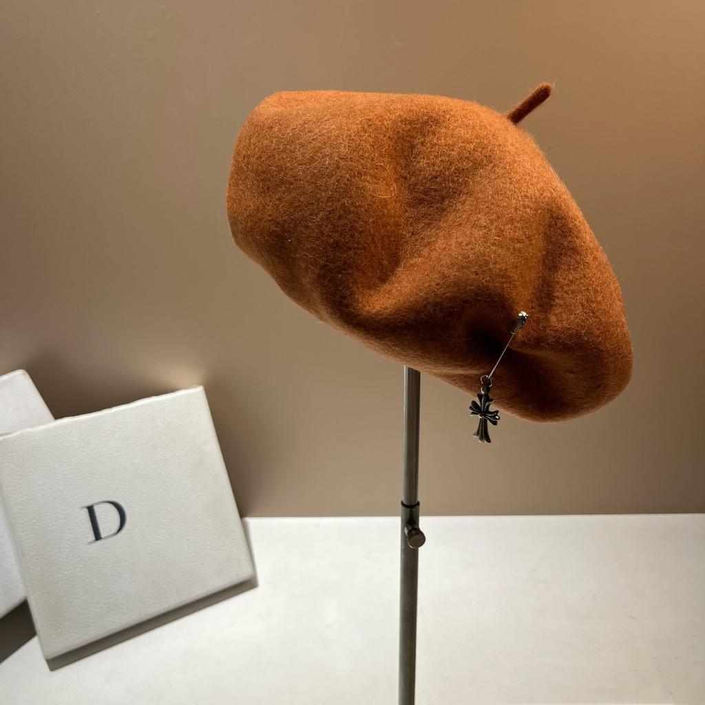 Australian Wool Beret Women'S French Personality Irregular Cross Star Anise Bud Hat Sweet Cool Painter Hat
