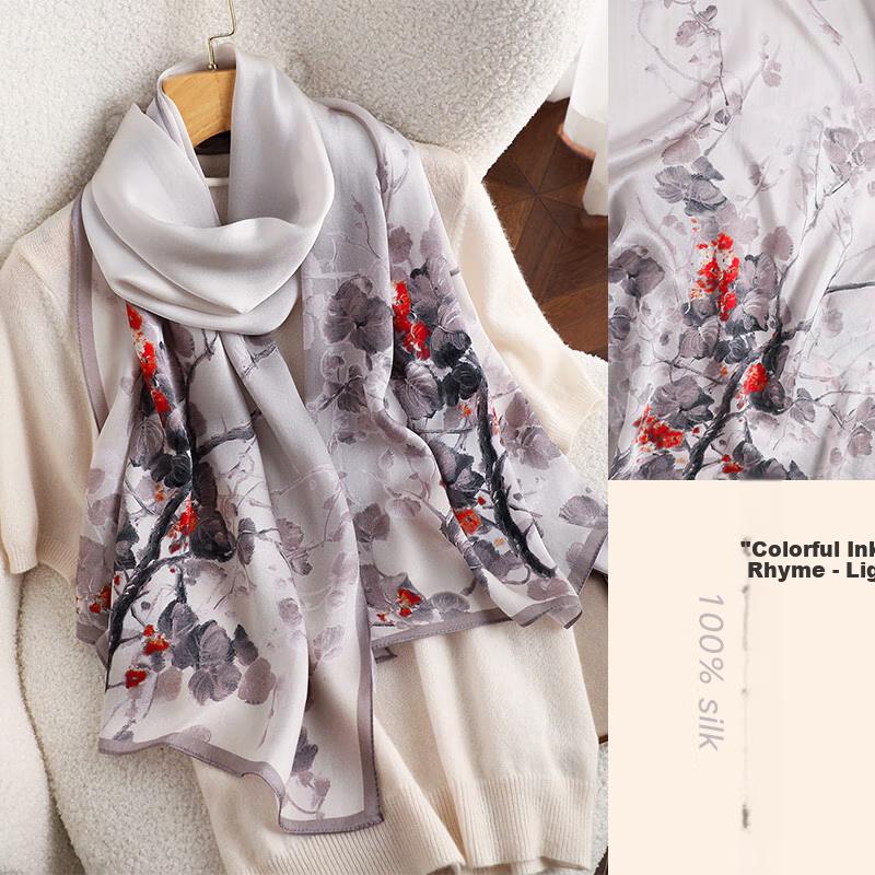Silk Scarf Shawl Wrap, Practical Gift for Women's Birthday And Holidays, Mother's Day Present in Gift Box