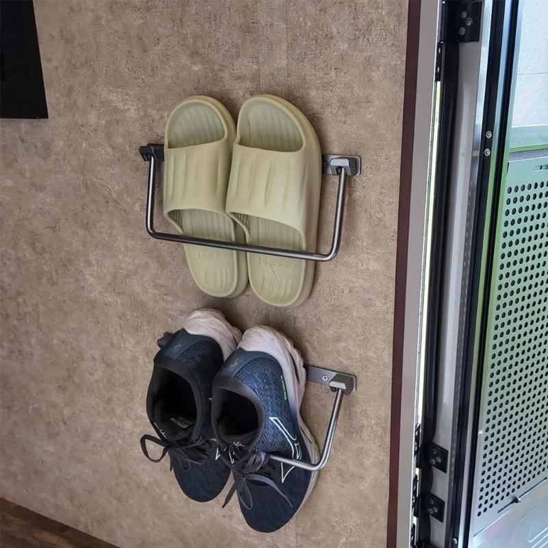 Foldable Aluminum Shoe Organizers Space Saving Storage Solution for Campers Camping Trips and Outdoor Adventures