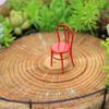 Miniature Chair, Tiny Metal Round Chair, Realistic Furniture Miniature, Mini Collectible Chair for Doll Mansion Miniature Rooms