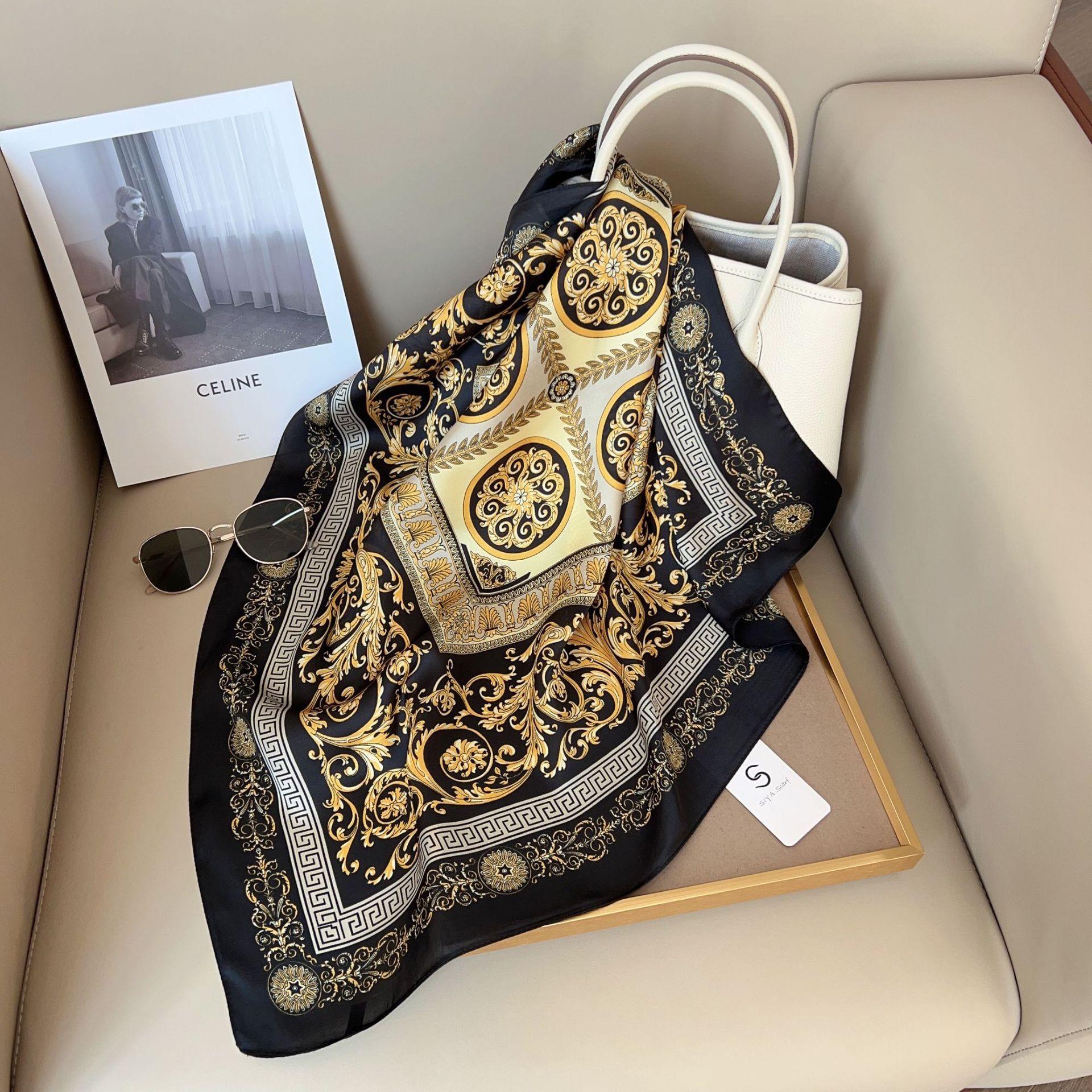 

2024 Новый 70 см шелковый шарф для украшения рубашки, небольшой квадратный шарф, модный и универсальный шарф для поездок на работу, шарф для защиты шеи 70*70cm