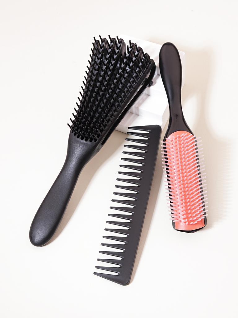 3 Stück/Set Haarstyling-Kämme. Kunststoff-Kamm mit breiten Zinken und antistatischer Kopfhaut-Massage-Haarkamm Speziell für Echthaarperücken